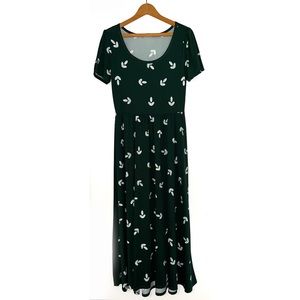 Lularoe Riley! Size SM. Hunter green, empire waist.